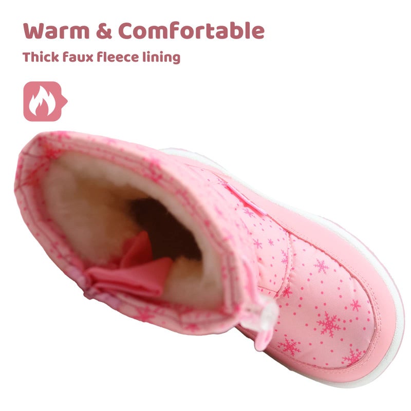 Apakowa Kid's Girls Cold Weather Snow Boots (Toddler/Little Kid) (7 M US Toddler, Pink2) - Image 3